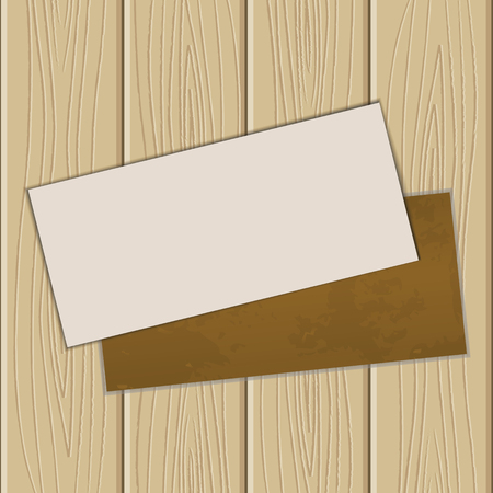 The sheet of paper on a wooden background. Vector illustrationのイラスト素材