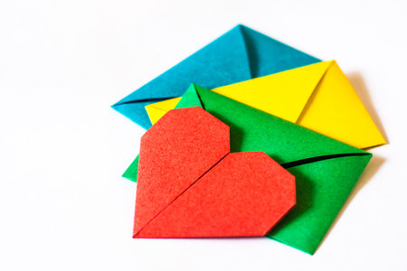 red heart with Valentine's Day cards