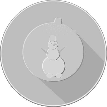 Christmas decorations icon sphere. shades of gray snowman.のイラスト素材