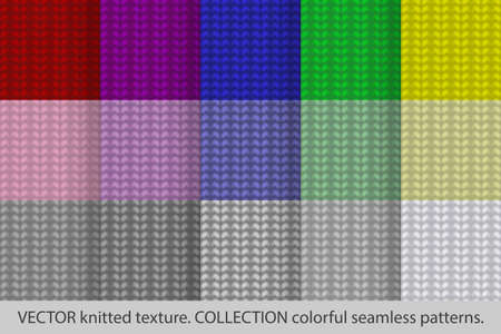 vector knitted texture. collection colorful seamless patterns.のイラスト素材