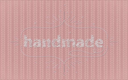 English elastic, pink knitting vector background. handmadeのイラスト素材