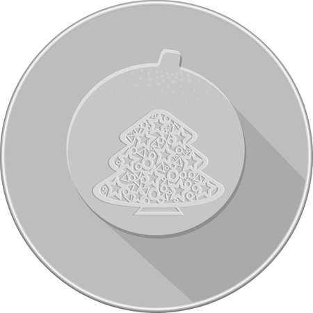 Christmas decorations icon. snowflake sphere icon. shades of gray icon.の写真素材