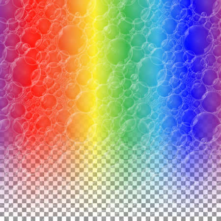 soap bubbles on a rainbowの写真素材