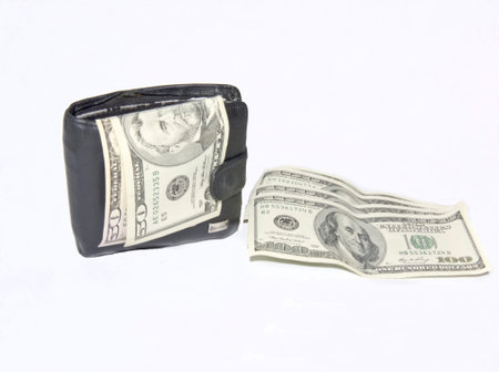 It should be black men's wallet and next are a few dollar bills