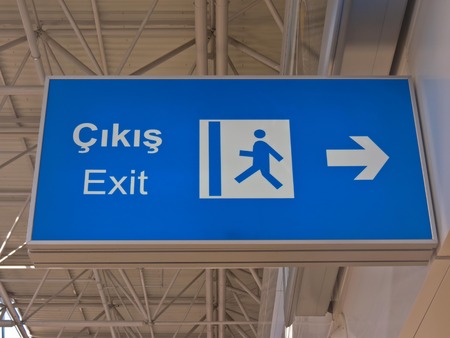 At the airport in Turkey blue pointer on outputの写真素材