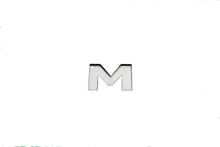 On the white background shows volumetric letter ?の写真素材