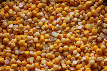 a large number of yellow peas cooked