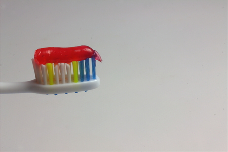 toothbrush with toothpaste for teethの写真素材