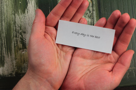 on a sheet of white positive about life sentence