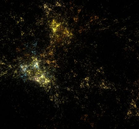 fractal in the form of light of night city with spaceの写真素材