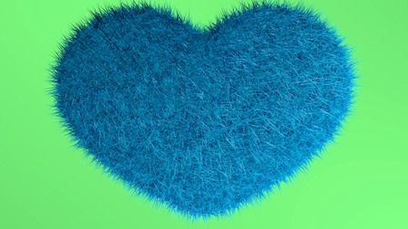Blue heart with green hope background.の写真素材