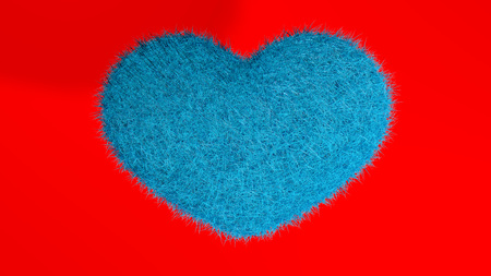 Blue heart with red passion background.の写真素材