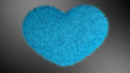Blue heart with black background.の写真素材