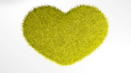 Yellow heart with white background.の写真素材