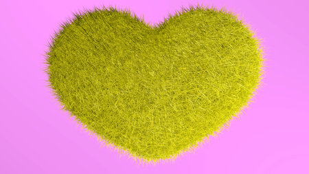 Yellow heart with pink background.の写真素材
