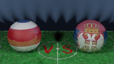 Costa Rica versus Serbia. June 17, 2018 FIFA World Cup. Original 3D image.のeditorial素材