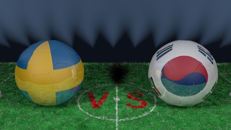 Sweden versus South Korea.の写真素材