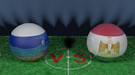 Russia versus Egypt.の写真素材