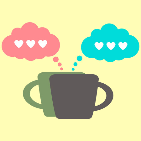 coffee icon and lovers conversation. のイラスト素材