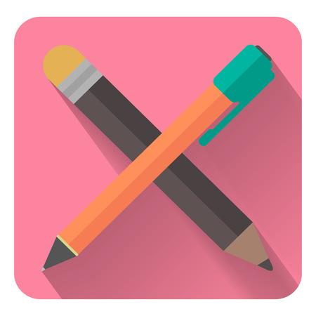 flat pencil and pen icon. visual thinking and creation. vector illustrationのイラスト素材