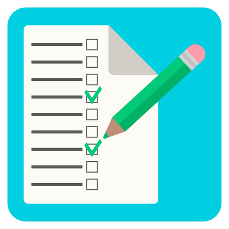 checklist with pencil in flat style. vector illustrationのイラスト素材