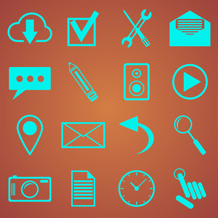 web icons set for web and mobile applicationsのイラスト素材