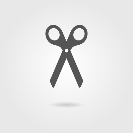 black scissors icon with shadow. vector illustrationのイラスト素材