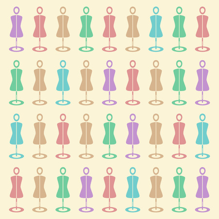 pattern with colored mannequins. modern vector illustrationのイラスト素材
