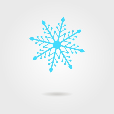 blue snowflake icon with shadow. isolated on stylish background. modern vector illustrationのイラスト素材