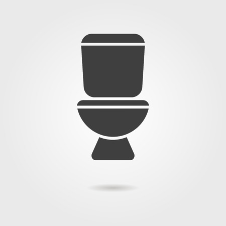 black toilet icon with shadow. のイラスト素材