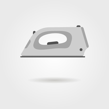 clothes iron icon with shadow. isolated on grey stylish background. modern vector illustrationのイラスト素材