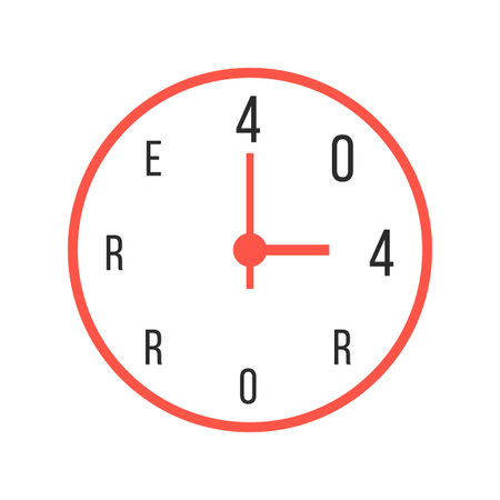 concept of error 404 with red watches. isolated on white background. flat style trendy modern logo...