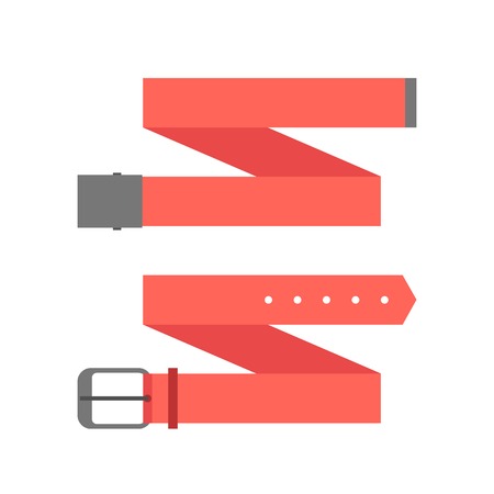 two different red belt. isolated on white background. flat style trendy modern design vector illustrationのイラスト素材