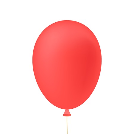 red ballon isolated on white background. concept of cheerful party, shopping, amusement and birthday celebration. のイラスト素材