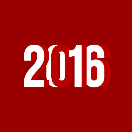 red and white number of 2016. concept of celebrations, decoration, festive, congratulation, greeting...