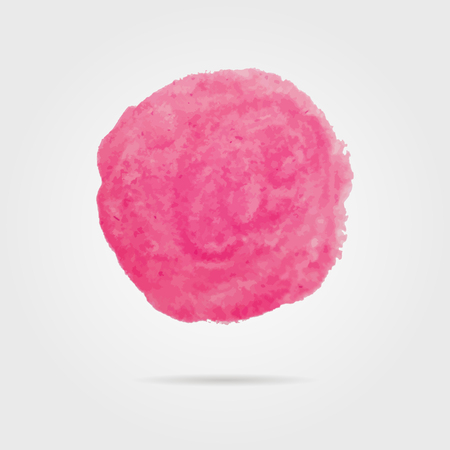 pink watercolor spot with shadow. concept of grainy drop, acrylic droplet, smudge, water color circle, canvas, vibrant bubble.のイラスト素材