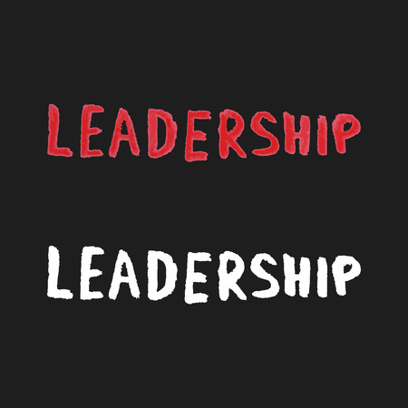 watercolor leadership text on black background.のイラスト素材