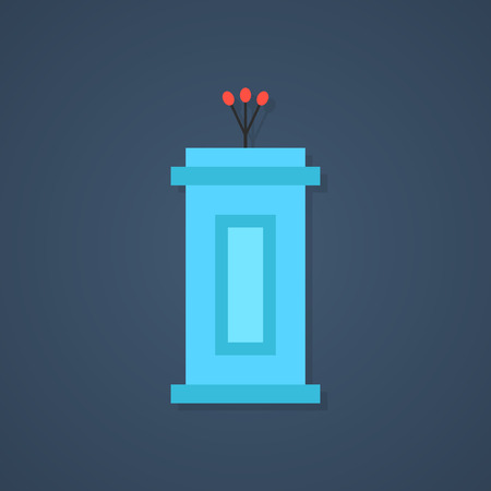 blue tribune icon with shadow. concept of political, event, lecturer, interview, broadcaster, narrator, journalism, voting. flat style trendy modern design vector illustrationのイラスト素材