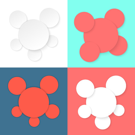colored different circles template. concept of cover badge, copy space, diagram, data menu, poster card advertisement. flat style trend modern logo design eps10 vector illustrationのイラスト素材