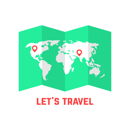 green road map with world imageのイラスト素材