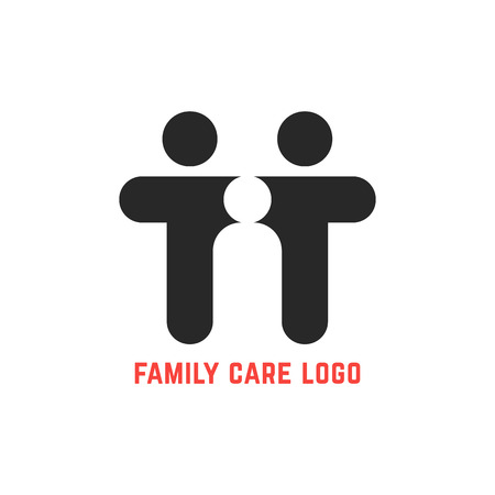 black simple family care logoのイラスト素材