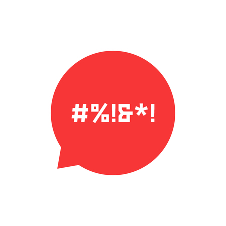 red speech bubble with abstract swearingのイラスト素材