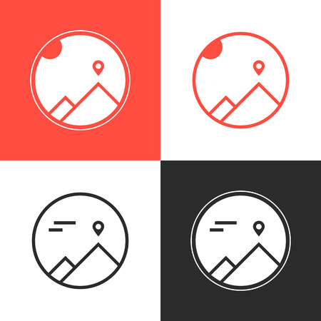 set of four mountaineering logosのイラスト素材