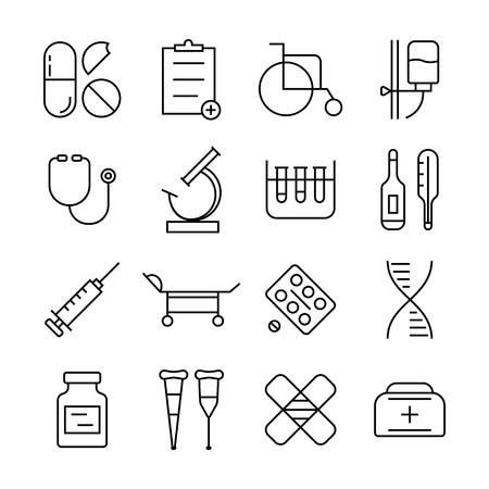 thin line medical items setの写真素材