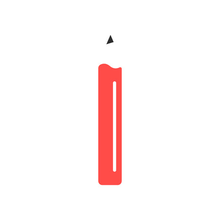 red simple pencil iconのイラスト素材