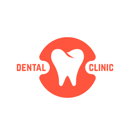 dental clinic with white tooth logoのイラスト素材