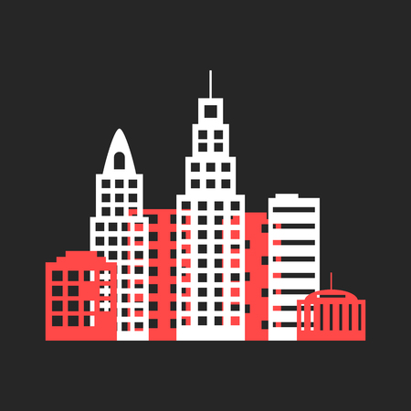 colored cityscape iconのイラスト素材