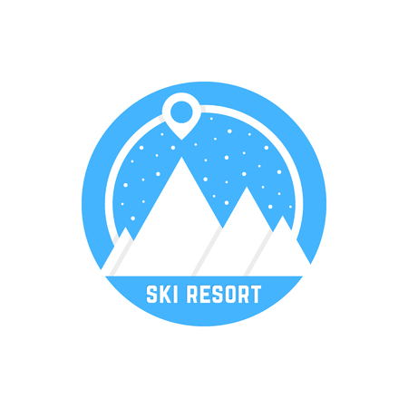 simple ski resort logoのイラスト素材