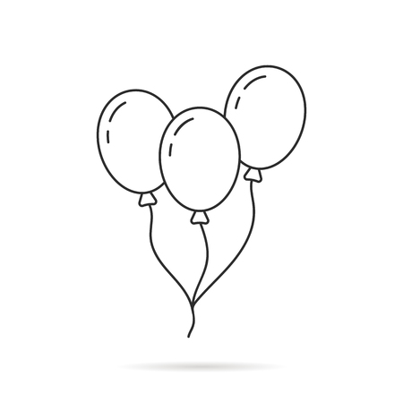 thin line balloon icon with shadowの写真素材