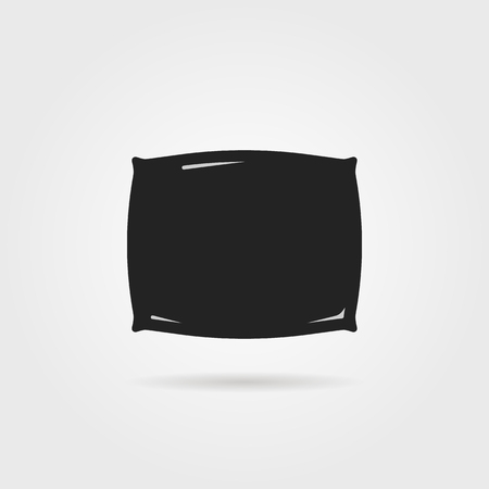 simple black pillow icon with shadowのイラスト素材